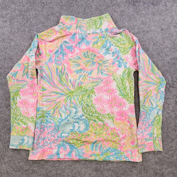 Lilly Pulitzer Skipper Popover Womens Small 1/2 Zip Coral UPF 50+ Sweatshirt - Picture 14 of 15